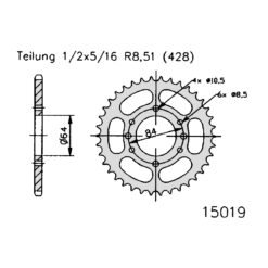 Zahnkranz Stahl Suzuki 428/44Z